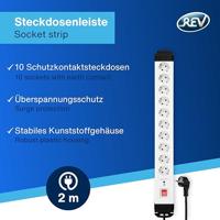 REV 0512523555 Stekkerdoos met schakelaar 10-voudig Wit Randaarde stekker 1 stuk(s) - thumbnail