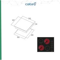 Vitrokeramische kookplaat Cata 604 HVI 59 cm 6000 W - thumbnail