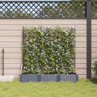 VidaXL Tuin bloempot 3 pcs grijs 120 x 40 x 125,5 cm staal - thumbnail
