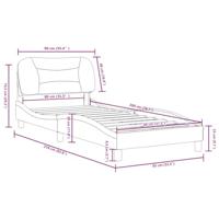 Bedframe zonder matras "Hvar" 80x200 cm stof donkerbruin - thumbnail