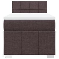 Boxspring met matras stof donkerbruin 80x200 cm - thumbnail