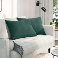 VidaXL Sofa kussens 2 stuks donkergroen 70 x 50 cm cordstof - thumbnail