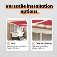 VidaXL Inklapbaar zonnescherm rood 300 x 250 cm stof - thumbnail