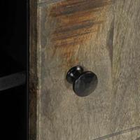 Tv-meubel 80x31,5x46 cm massief mangohout lichtgrijs - thumbnail