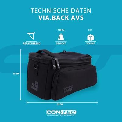 CONTEC bagagedragertas "via.back avs" ct pannier bag via.back avs black