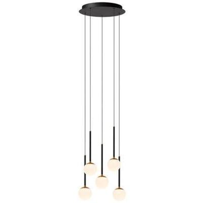 Lucide CALINA - Hanglamp - Ø 42 cm - LED Dimb. - 5x8,2W 2700K - Zwart | Premium