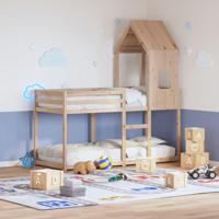 Kinderbedhuisje 60x99x139,5 cm massief grenenhout - thumbnail