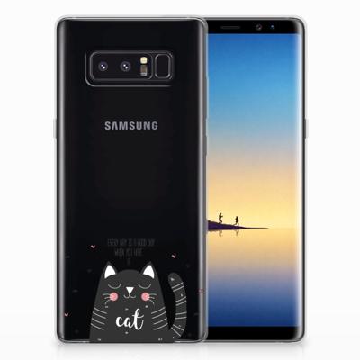 Samsung Galaxy Note 8 Telefoonhoesje met Naam Cat Good Day Samsung Galaxy Note 8 Telefoonhoesje met Naam Cat Good Day