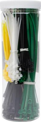Kopp kabelbinderset 300 stuks zwart/wit/groen