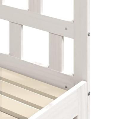 Slaapbank met onderschuifbed 90x190 cm massief grenenhout wit