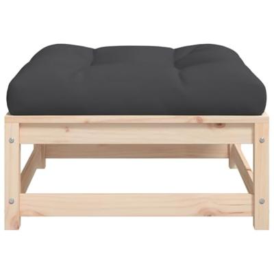 Tuinvoetenbank met kussen massief grenenhout