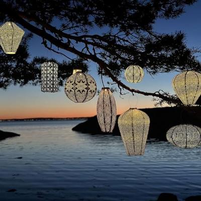 Lumiz solar lampion ikat 30 cm licht taupe Lumiz solar lampion ikat 30 cm licht taupe