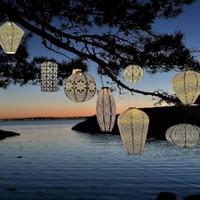 Lumiz solar lampion ikat 30 cm licht taupe - thumbnail