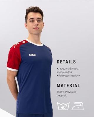 JAKO 4224 Shirt Iconic Km - Navy/Chillrood - L