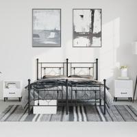 Bedframe met hoofd- en voeteneinde metaal zwart 193x203 cm - thumbnail