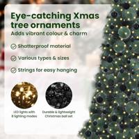 VidaXL Kunst kerstboom met verlichting en bal set groen 180 cm pet - thumbnail