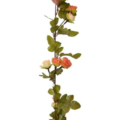 VidaXL Kerstslingers met bloemen 6 st 215 cm zonsopgang rood