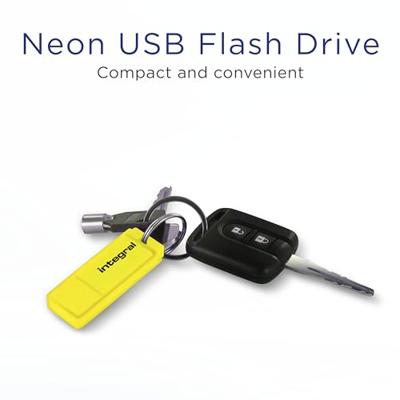 Integral Neon USB 2.0 stick, 32 GB, geel