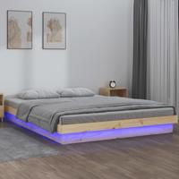 Bedframe LED massief hout 200x200 cm - thumbnail