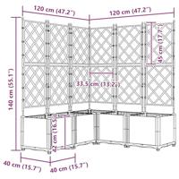 Tuin Bloempot 5 pcs Grijs 120 x 120 x 143 cm Staal - thumbnail