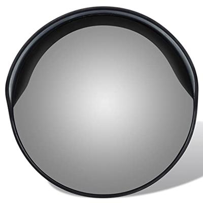 VidaXL Verkeersspiegel voor buiten 30 cm pc-kunststof zwart VidaXL Verkeersspiegel voor buiten 30 cm pc-kunststof zwart
