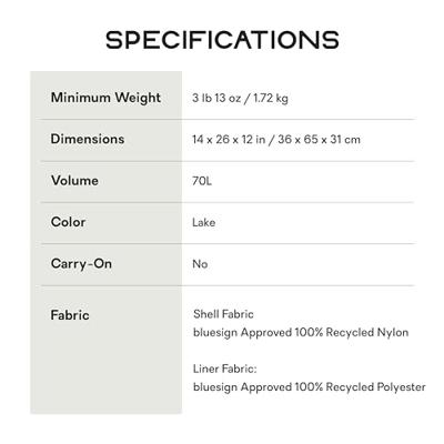 Nemo Double Haul Convertible 70L Duffel Lake 70L