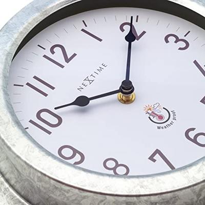 Weerbestendige buitenwandklok - 22 cm - metaal - gegalvaniseerd - klaproos