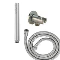 Wiesbaden Caral handdoucheset inbouw rond 1 stand staafhanddouche met conische doucheslang en wandhouder RVS sw62403/sw62410/sw62578/ - thumbnail