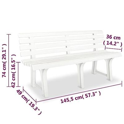 VidaXL Tuinbank 145,5 cm kunststof wit VidaXL Tuinbank 145,5 cm kunststof wit