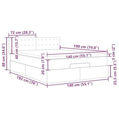 Ottoman bed met matras 140x190cm fluweel donkergrijs