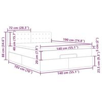 Ottoman bed met matras 140x190cm fluweel donkergrijs - thumbnail