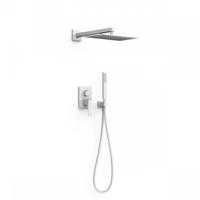 Regendoucheset Inbouw Tres Slim Exclusive Met Wandarm en Handdoucheset met Staafhanddouche Mat Wit Tres - thumbnail