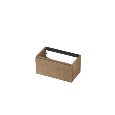 INK - Onderkast 1L Greeploos Houten Keerlijst Fineer - 800x450x400 Mm - Ash Grey Fineer