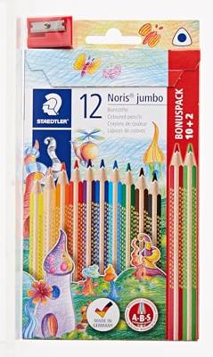 Staedtler Noris Jumbo kleurpotlood, etui van 10 + 2 gratis + slijper