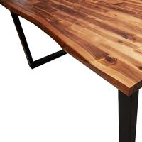 Eettafel met natuurlijke rand 140x80x75 cm massief acaciahout - thumbnail