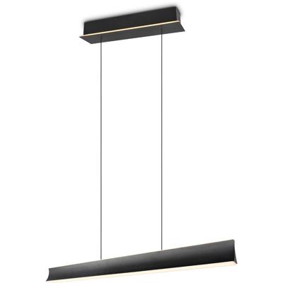 LED Hanglamp - Cinque Cimolto - 1 Lichtpunt van 41 Watt - Dimbaar - Aanpasbare Lichtkleur - Hoogteverstelling Zonder Contragewicht - Mat Zwart - Metaal