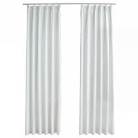VidaXL Gordijnen verduisterend met haken 2 st 140x175 cm gebroken wit - thumbnail