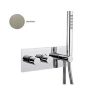 Inbouw Douchekraan Sanimex Giulini Thermostatisch 1-Uitgang Rechthoekig Incl. Handdouche En BOX Inbouwdeel Mat Nikkel - thumbnail