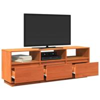 Tv-meubel 140x37x50 cm massief grenenhout wasbruin - thumbnail