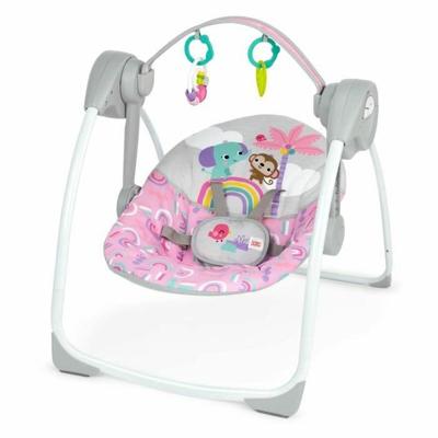 Draagbare en compacte schommel - BRIGHT STARTS - Pink Paradise - Automatische schommel met muziek - Unisex - Newborns+