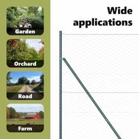 VidaXL Afrasteringspaal groen 25 x 1,6 m (50 mm gaas) staal en pvc - thumbnail