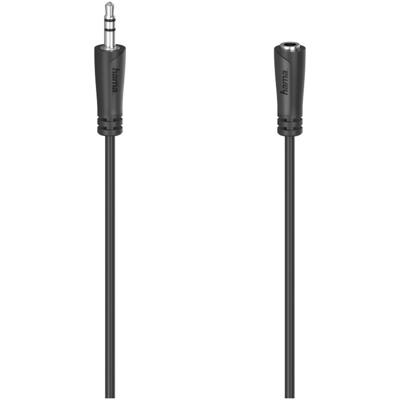 Hama 00205121 Jackplug Audio Verlengkabel [1x Britse stekker - 1x Jackplug female 3,5 mm] 5 m Zwart