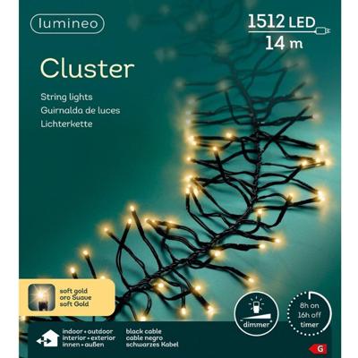 Clusterverlichting led 1512 lampjes soft gold
