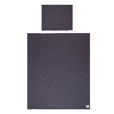 Little Indians dekbedovertrek Dots junior 140 x 200 cm katoen grijs