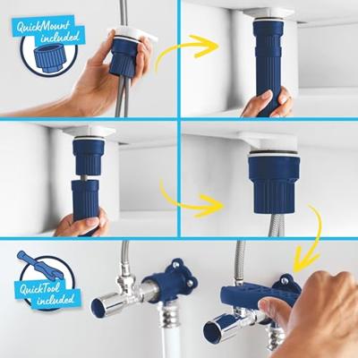 Grohe QuickFix Start verhoogde keukenmengkraan hoekig mat zwart - thumbnail