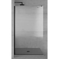 Plieger Panorama douchewand 6mm 68/70x200cm excl. muursteun incl. bevestiging zwart/helder PA1C6TN27019 - thumbnail