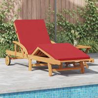 Ligstoel 2 pcs Rood Massief Acaciahout - thumbnail