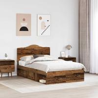 Bedframe met hoofdeinde Oudhout 120 x 190 cm Massief grenenhout - thumbnail