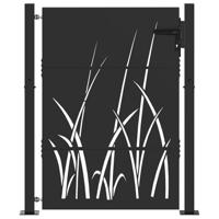 Tuinpoort met slot Zwart 105 x 125 cm Poedergecoat staal - thumbnail