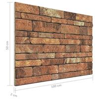VidaXL 10 st wandpanelen 3d bruine baksteen eps - thumbnail